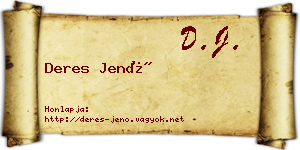 Deres Jenő névjegykártya